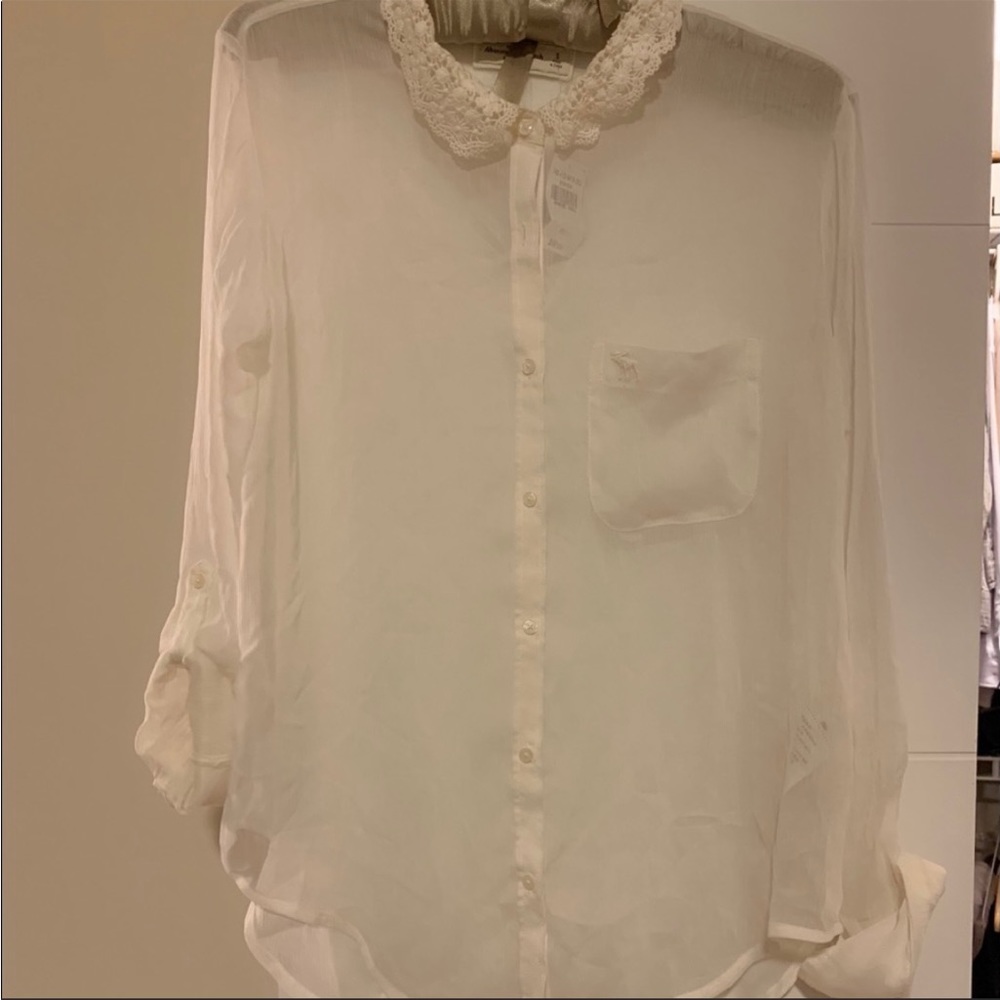 NWT Abercrombie & Fitch sheer Shirts Blouses A&F